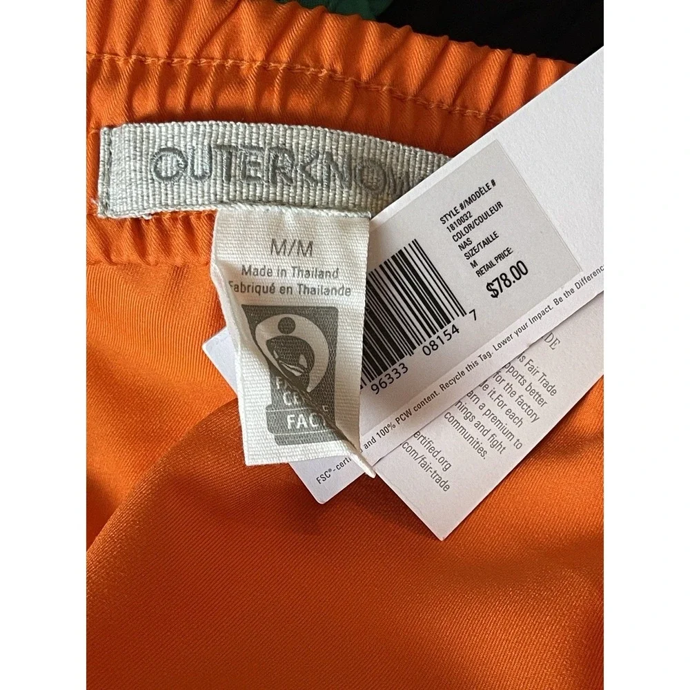 OUTERKNOWN Orange Nomadic Volley Board Shorts Trunks Men's M Beach Coastal NWT‎